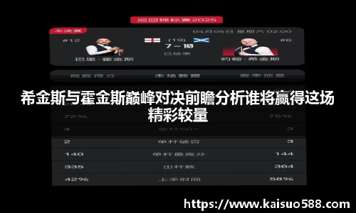 希金斯与霍金斯巅峰对决前瞻分析谁将赢得这场精彩较量